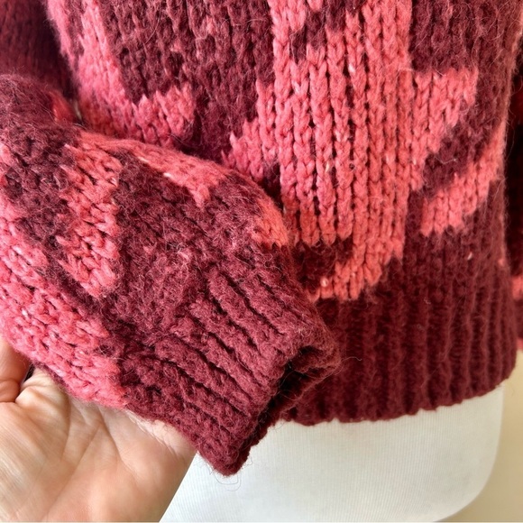 Anthropologie Ginny Oversized Houndstooth Sweater Turtleneck Cowl Neck Cropped - Picture 11 of 14